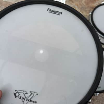TWO Roland PD-120 WHITE and TWO pd-100" 10" Mesh Head V Drum PD120 image 9