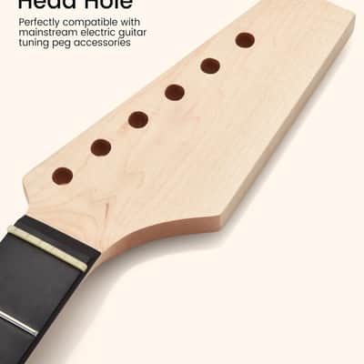 Electric Guitar Neck, 12"-16" Compound Radius, Canadian Hard Maple Neck, Richlite Fretboard, 22 Stainless Steel Frets (2.4x1.4mm), Oiled Bone Nut 42mm, Matte Finish image 3