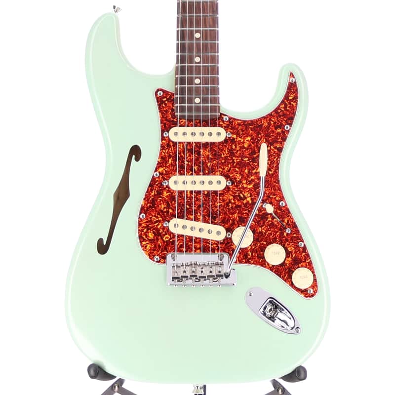 Fender Certified Pre-Owned American Professional II Stratocaster Thinline, Rosewood Fingerboard, Transparent Surf Green (J11) (11101) image 1
