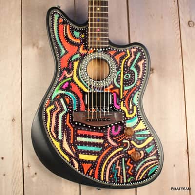 Fender Acoustasonic Standard Jazzmaster Custom Art Guitar "SURF CITY TOO "2025 image 2