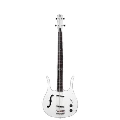 Danelectro D58LHB-WHT 1958 Longhorn Body with F-Hole Short Scale Neck 4-String Electric Bass Guitar image 1
