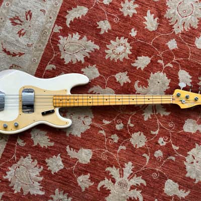 2008 Fender American Vintage '57 Precision Bass - White Gold image 3