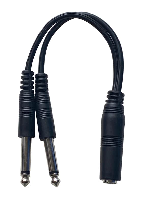 1/4" Inch Mono TS Female to 2 x 1/4 Inch Male Mono TS Y Splitter Cable image 1