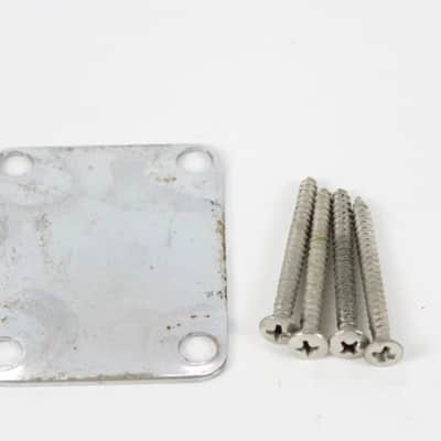 1977 Vintage Fender Precision Bass/Jazz/Telecaster Bass NECKPLATE USA 4-Bolt 1970s w/Original Screws image 3