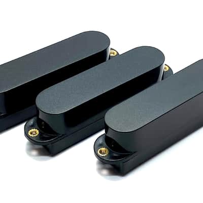 Active Strat / Single Coil Noiseless SSS Pickup Set by DFG, Noise Free ~ Ceramic Magnet Style, Black image 2