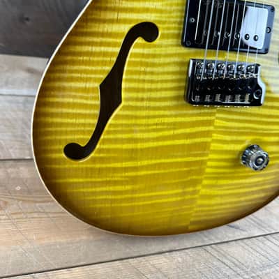 PRS Wood Library Custom 24 Semi-Hollow Flame Maple 10 Top Korina Body/Neck Ebony FB - Livingston Lemondrop 394891 image 3