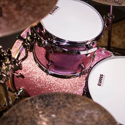 Click Icon 4pc Maple Drum Set Satin Pink Sparkle Shell Pack 18 14 10 14 image 13