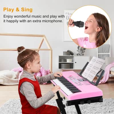 Cxxss 61 Keys Digital Music Electronic Keyboard Electric Musical Piano Instrument Kids Learning Keyboard - Pink image 6