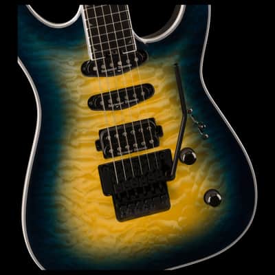 Jackson Pro Plus Series Soloist SLA3Q Amber Blue Burst with Gig Bag - Serial # CYJ2302189 - Demo image 3