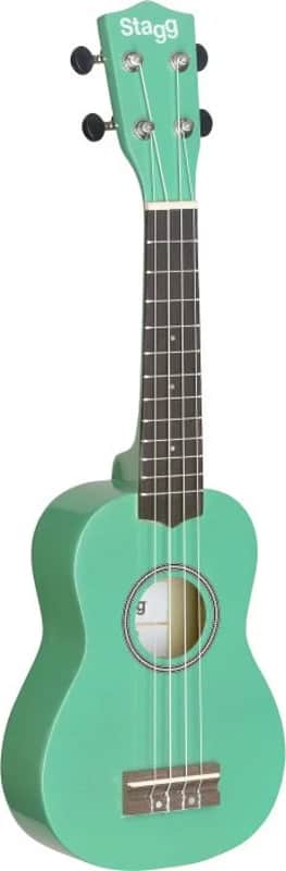 STAGG Green soprano ukulele with basswood top, in nylon gigbag image 1