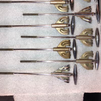 8 Complete Sets of Ludwig WFL Tension Rods & Claws & Lug Casings Club Date 1950s - 1960s - Nickel image 11