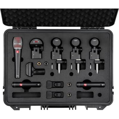 sE Electronics V Pack Arena Drum Microphone Kit, (3) Mic Stands, (2) Low Profile Mic Stand, (7) XLR Cables Bundle image 2