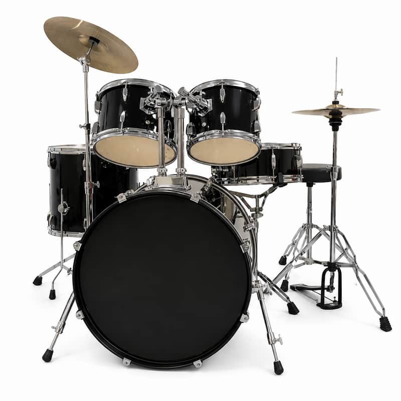 Perfekt Gear Full-Size Complete Drum Kit with Hardware & Cymbals – Black image 1