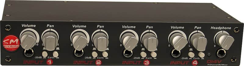 SM Pro Audio DI4v DI4v 4-channel Direct Injection/Line Mixer image 1