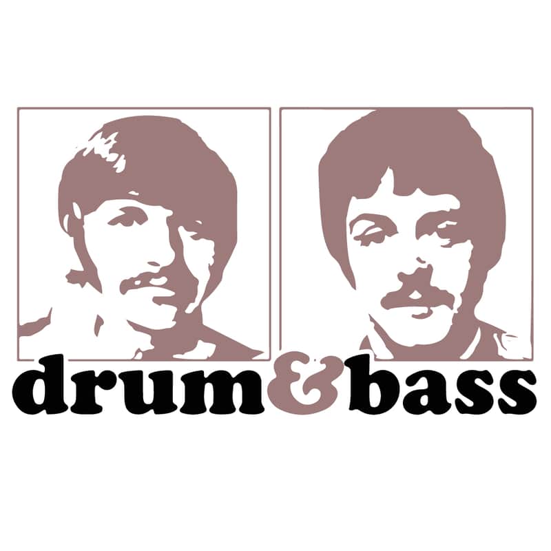 Immagine Beatles Drum and Bass Custom Printed T Shirt White - 3XL - 1