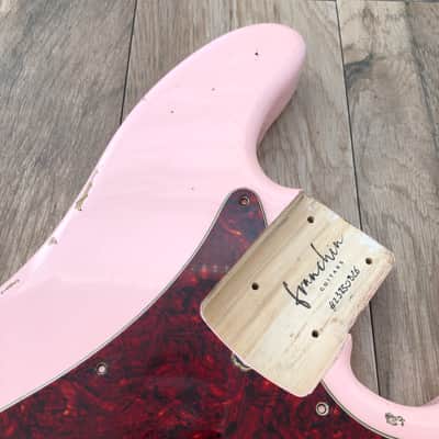 FRANCHIN Jupiter bass body Relic Aged Faded Shell Pink 100% Nitro Lacquer Poplar Precision-Style Made in Italy - Stock piece #23250826 image 8