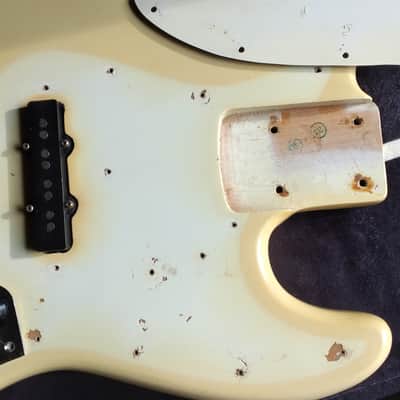 Fender jazz bass matching-head 1969 - Olympic white image 13