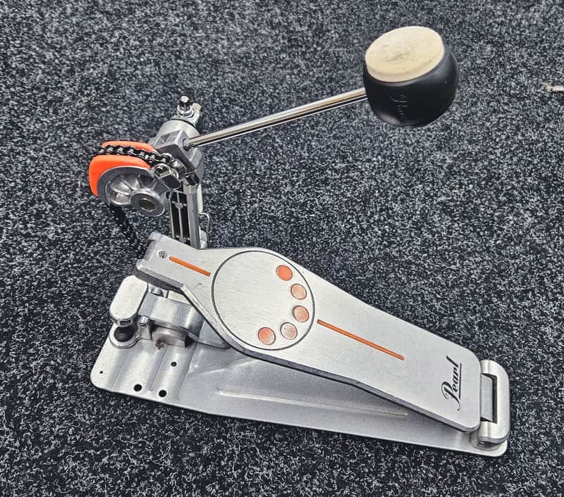 Pearl P930 Demonator Longboard Chain Drive Single Bass Drum Pedal 2010s - Chrome / Orange image 1