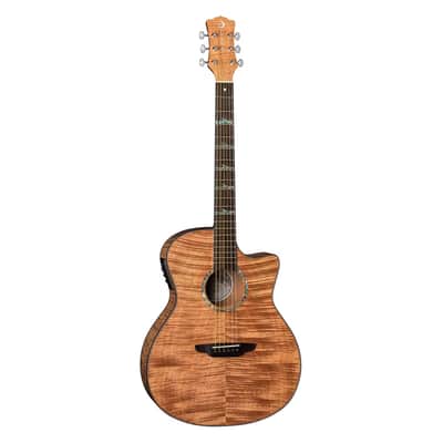 Luna High Tide Exotic Mahogany Grand Concert Cutaway A/E Guitar image 2