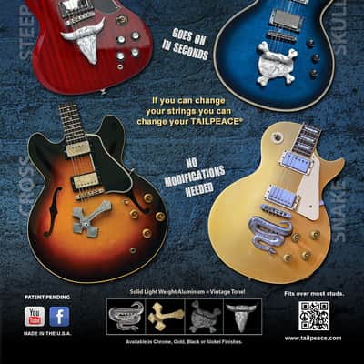 Gibson Tailpiece bridge custom made Snake Chrome image 8