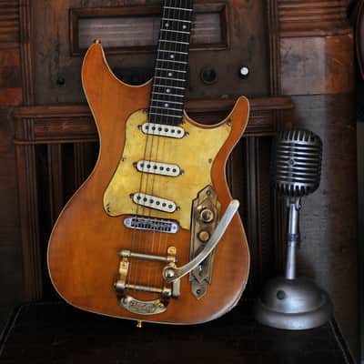 Postal Handmade Memphis Rocket Deluxe Antique Natural Bigsby Fender 57/62 Strat pickup Set image 3