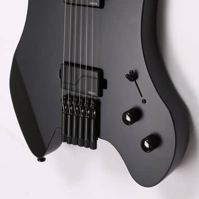 Agile Headless 6 String Baritone Electric Guitar GEODESIC PRO 630 RL MOD Flat Black image 6