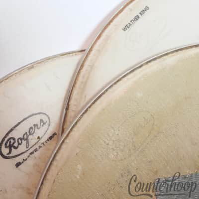 *Rogers 3x 14" Snare/Floor Tom Drum Heads 60s All-Weather/King Cleveland USA* image 2