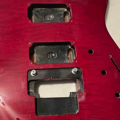 2000's Japan Jackson DX10DFS Transparent Red Flame Guitar Body Floyd Ready image 5