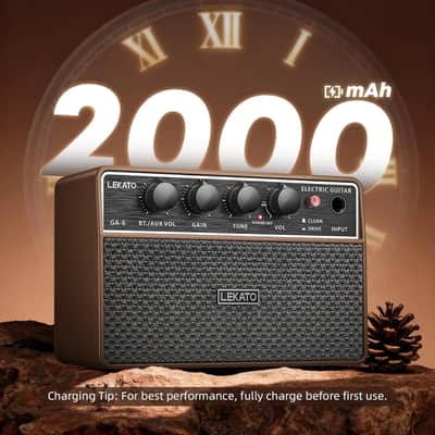 LEKATO 10W Mini Guitar Amp, Portable Electric Guitar Amplifier with Clean/Overdrive Channel, Headphone Jack, AUX Input, Bluetooth, Rechargeable image 4