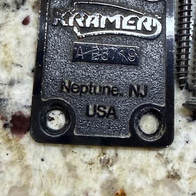 Kramer Neptune NJ USA Neck Plate With Serial Number - Black image 1
