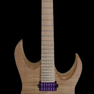 Mayones Duvell Elite Purple Horizon Flame Maple Top 5A Birdseye Maple Fingerboard image 4