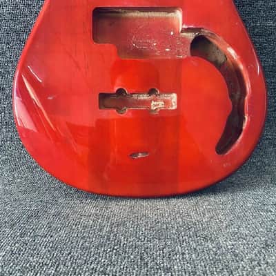 Red 4 String Bass Basswood Body image 3
