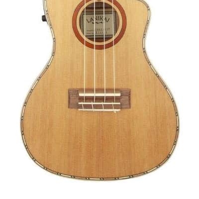 Lanikai CDST-CEC Acoustic Electric Solid Cedar Top Cutaway Ukulele with Gig Bag image 4