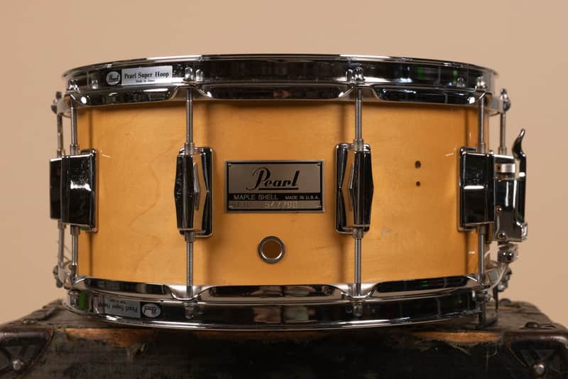 1980s Pearl 6.5x14 M-314L Natural Maple Snare Drum image 1