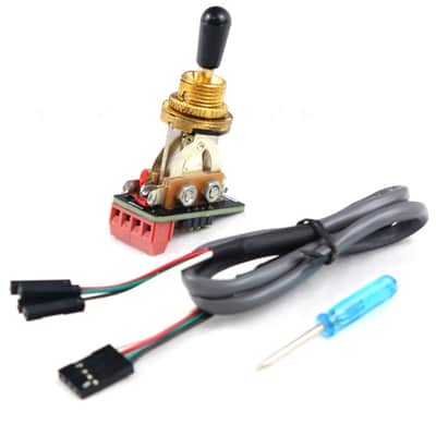 Trinity Solderless ™ Gold 3 Way Toggle Switch Replacement pickup selector + 6" EMG Quick Connect Wire EZ no solder install image 1