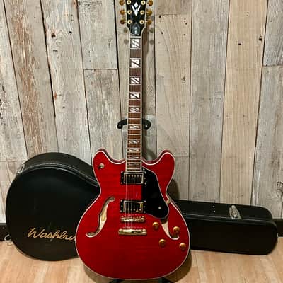 Washburn HB35-WRK Semi-Hollowbody Wine Red, Fantastic Tone, Professional Setup Hard Shell Case & Ships Fast Too ! image 15