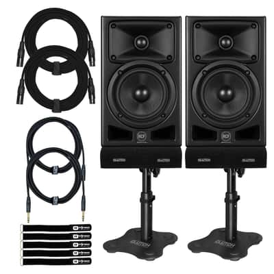 RCF Ayra Five 5" Active 2-Way Studio Monitor Reference Speakers Pair, Desk Stan image 1