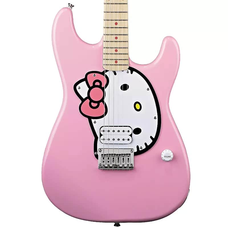 Fishbone PINK Guitar 2024 Pink Hello kitty With fishbone gig bag, Strap, Pick image 1