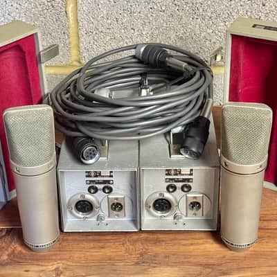 Neumann U67 Large Diaphragm Multipattern Tube Condenser Microphone - Matched pair, consecutive serials image 1