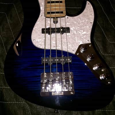 Mayones Jabba 2016 Trans Blue Burst Gloss Monolith Black Gloss image 1
