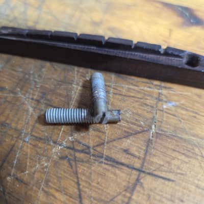 Vintage RARE Original 1957 Kay K-161 or Silvertone1382L Jimmy Reed Wood Guitar Bridge with Adjustment Screws Luthier Parts image 3