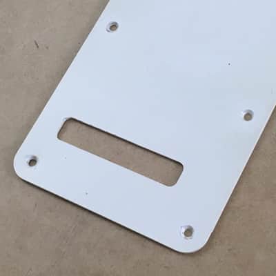 2002 Lefty Vintage Fender White Relic Tremolo Cover Standard Strat Back Plate 1 Ply Left Handed image 3
