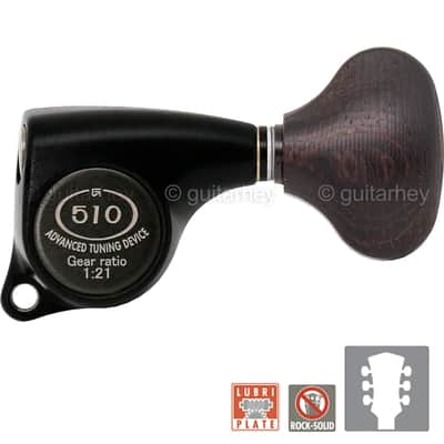 NEW Gotoh SGL510Z-TL5 Set Tuners 1:21 Gear Ratio Wood Buttons 3x3 - BLACK SATIN