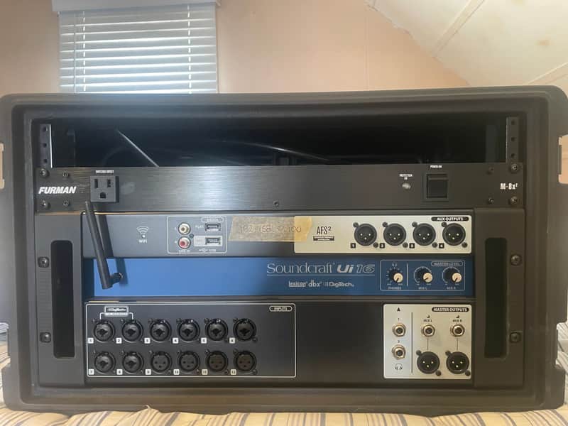 Digital Mixer - Soundcraft Ui16 + SKB 6u Roto Case + Furman Power Conditioner + Router image 1