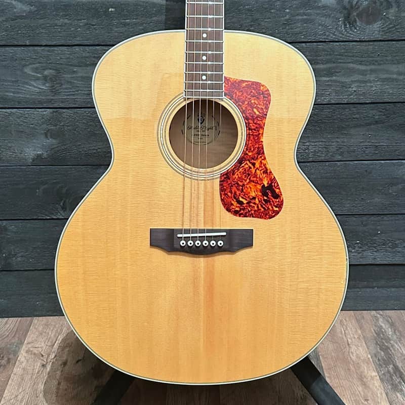 Guild F-250E Deluxe Blonde 6 String Acoustic Electric Guitar - Natural image 1