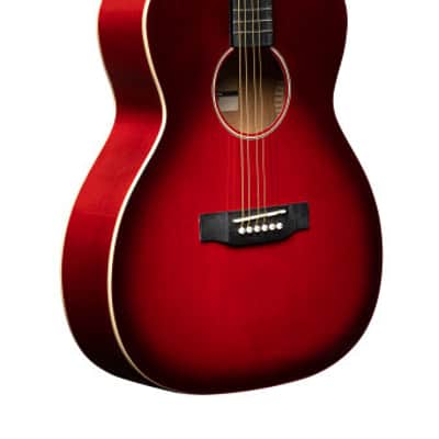 STAGG Auditorium Acoustic Guitar with Basswood Top in Vibrant Transparent Red image 1