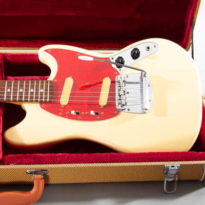 1995 Fender Japan MIJ MG69 '69 Mustang Vintage White FujiGen Tweed HSC image 1