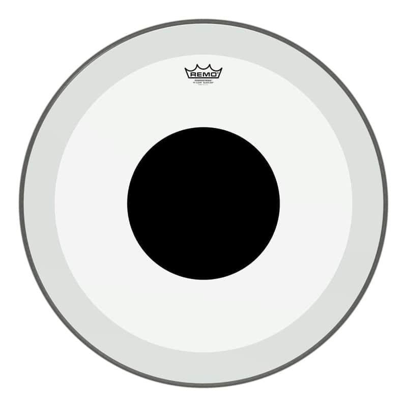Remo Powerstroke P3 Clear Bass Drumhead 24" w/Black Dot on Top image 1