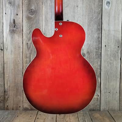 Harmony Rocket H53 1959-1965 with Bigsby with Floating Jazz Pickup - Nickel - Red image 3