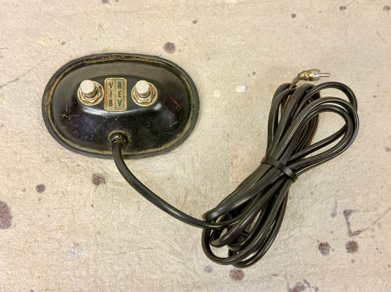Vintage 1960's Fender Black Panel Guitar Amplifier Footswitch Reverb-Vibrato RCA image 1